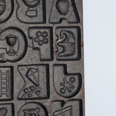 Vintage John Wright Cast Iron Alphabet Cookie Mold