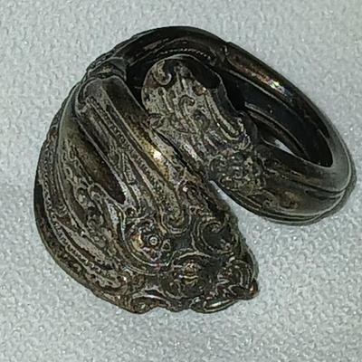 Sterling Silver Vintage spoon ring handmade ring from a spoon Gorham sterling marked - size 5