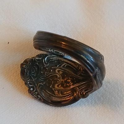 Sterling Silver Vintage spoon ring handmade ring from a spoon Gorham sterling marked - size 5