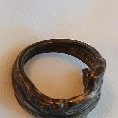 Sterling Silver Vintage spoon ring handmade ring from a spoon Gorham sterling marked - size 5