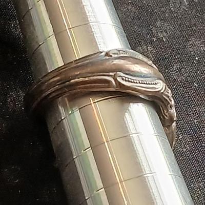 Sterling Silver Vintage spoon ring handmade ring from a spoon Gorham sterling marked - size 5
