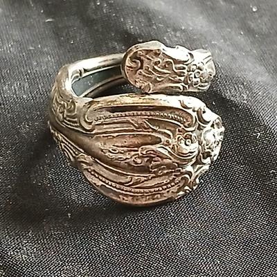 Sterling Silver Vintage spoon ring handmade ring from a spoon Gorham sterling marked - size 5