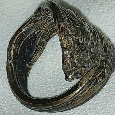 Sterling Silver Vintage spoon ring handmade ring from a spoon Gorham sterling marked - size 5