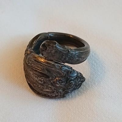 Sterling Silver Vintage spoon ring handmade ring from a spoon Gorham sterling marked - size 5