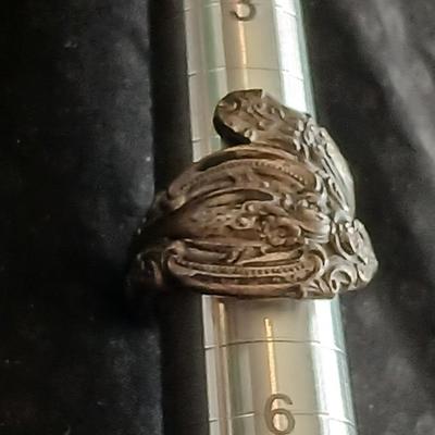 Sterling Silver Vintage spoon ring handmade ring from a spoon Gorham sterling marked - size 5