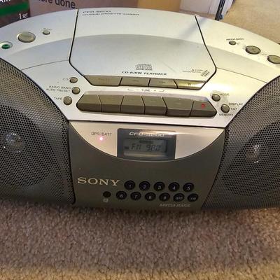 Sony boom box CD R/RW Cassette, AM/FM with a variety of CD'S and a few cassette tapes