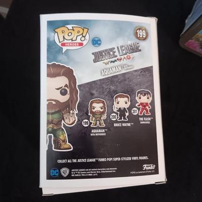 NIB FUNKO POP! "AQUAMAN" & NEW GI JOE LIMITED EDITION SMALLER LUNCH BOX W/THERMOS