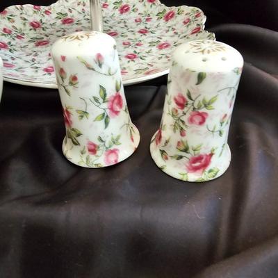 Vintage George Z. Lefton Hand Painted "Rose Chintz 658R" Dinnerware set - Made in Japan - 1949 to 1955