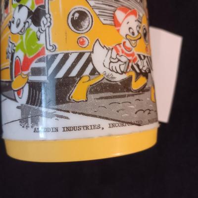 VINTAGE ALADDIN MICKEY MOUSE THERMOS & A PLUSH MICKEY MOUSE "PIRATES OF THE CARIBBEAN"