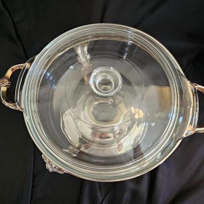 Vintage Raised Silver Serving Casserole Dish with an Oneida tray