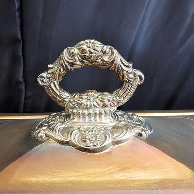 Silver Plated Oneida Chafer Buffet Set Dish Stand Food Warmer Serve ware with covered butter dish and 9" platter