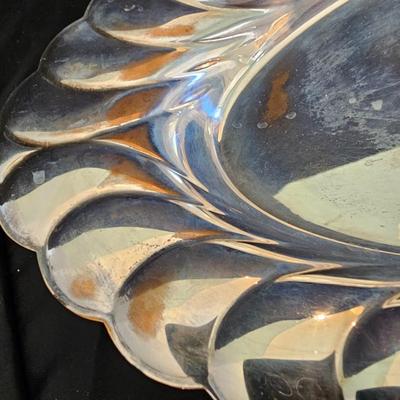 Antique Old International Silver Company 8149 IS Antelope Silverplate Nut Bowl with several silverplate trays