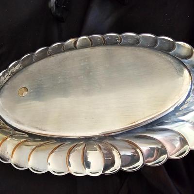Antique Old International Silver Company 8149 IS Antelope Silverplate Nut Bowl with several silverplate trays