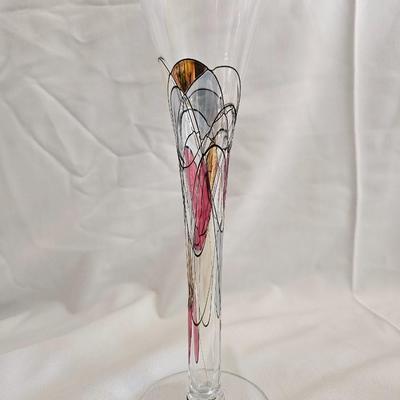 Set of 4 Beautiful EUROGLASS Handmade Mouth Blowed Made in Romania tall mouth blown champagne flutes