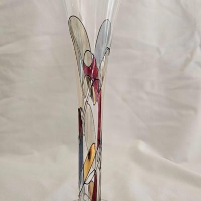 Set of 4 Beautiful EUROGLASS Handmade Mouth Blowed Made in Romania tall mouth blown champagne flutes