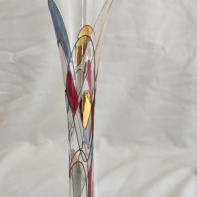 Set of 4 Beautiful EUROGLASS Handmade Mouth Blowed Made in Romania tall mouth blown champagne flutes
