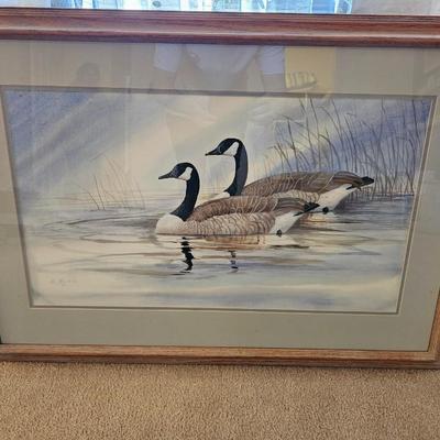Original Barbara May "Glenmere Honkers" Greeley Glenmere Park framed artwork!