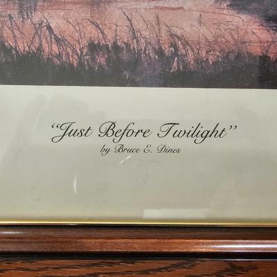Two framed artworks - " Just before Twilight" by Bruce Dines and numbered & signed " Good Morning" by Sandy Schlagel
