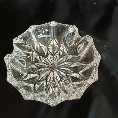 Two glass vases and a crystal ashtray - Tuscany Crystal Handcrafted Romania Art vase