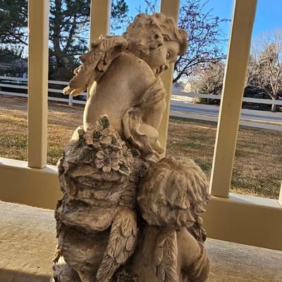Two Resin angel yard art statues - Angel - Fairy - gazing ball -