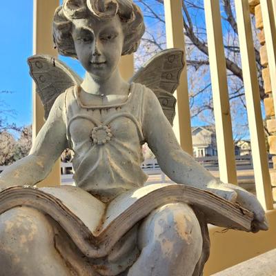 Two Resin angel yard art statues - Angel - Fairy - gazing ball -
