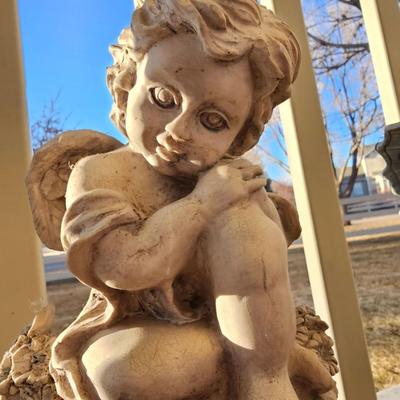 Two Resin angel yard art statues - Angel - Fairy - gazing ball -