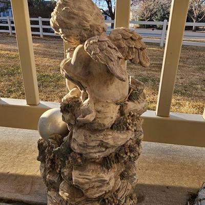 Two Resin angel yard art statues - Angel - Fairy - gazing ball -
