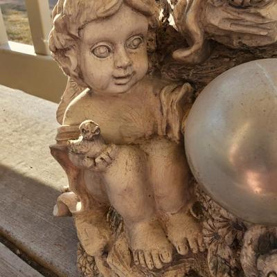 Two Resin angel yard art statues - Angel - Fairy - gazing ball -