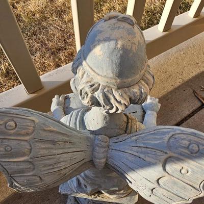 Two Resin angel yard art statues - Angel - Fairy - gazing ball -