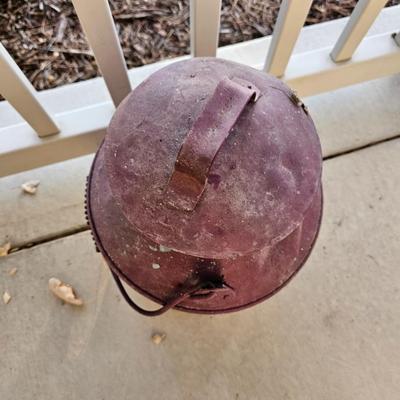 Rare antique milk can / ash pail with handled bail and lid - Very neat!