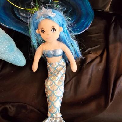 Electric flower garden fountain with TY dolphin and a mermaid