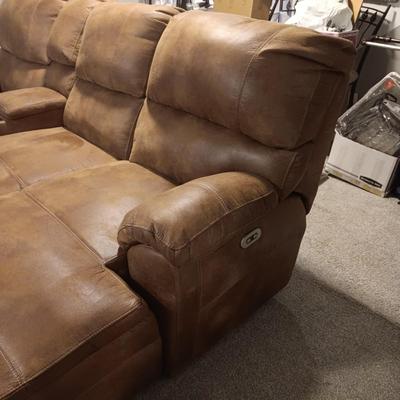 LIKE NEW FRANKLIN QUALITY POWER DOUBLE RECLINERS & CHAISE LOUNGE WITH MASSAGE