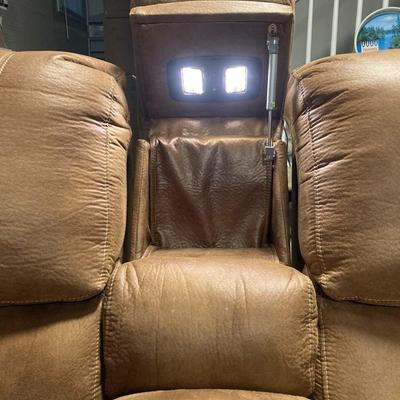 LIKE NEW FRANKLIN QUALITY POWER DOUBLE RECLINERS & CHAISE LOUNGE WITH MASSAGE