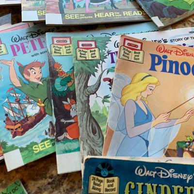 Disney Book Lot w/ many cassettes