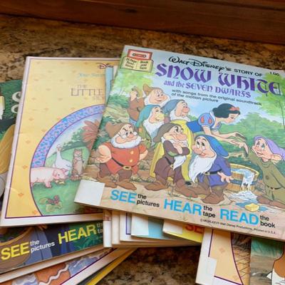 Disney Book Lot w/ many cassettes
