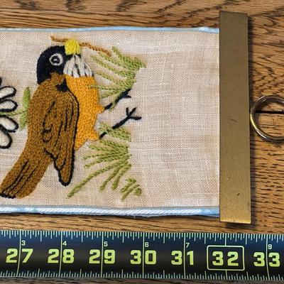 Needlepoint Bird and Flower Bell Pulls