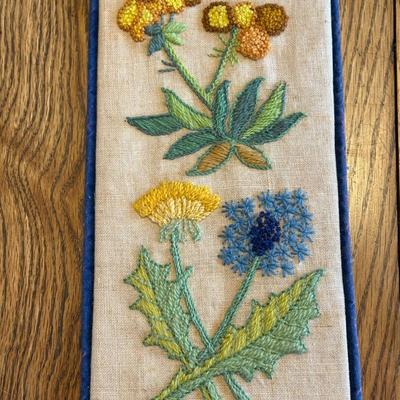 Needlepoint Bird and Flower Bell Pulls