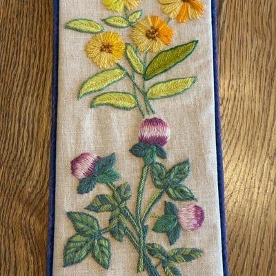 Needlepoint Bird and Flower Bell Pulls