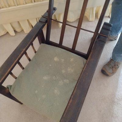 Antique Children's Wooden Adjustable Chair- Approx 17" Wide
