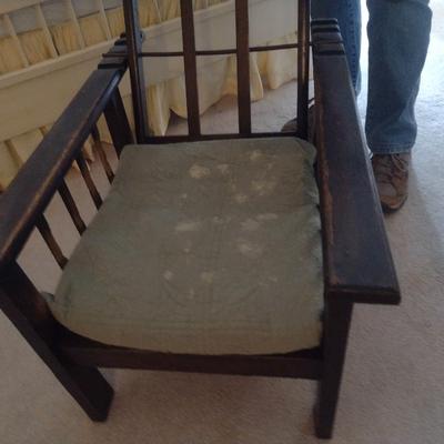 Antique Children's Wooden Adjustable Chair- Approx 17" Wide