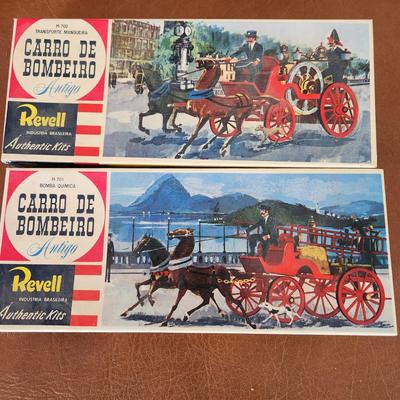 2 NOS Revell Carro De Bombeiro Model kits Fire Fighting Wagons
