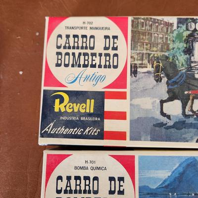 2 NOS Revell Carro De Bombeiro Model kits Fire Fighting Wagons
