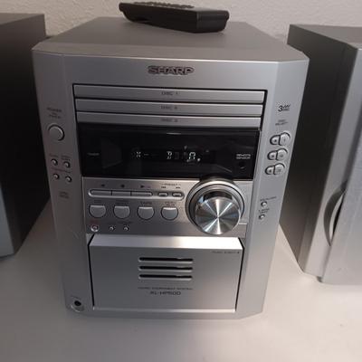 2 DRAWER CHEST & SHARP XL-HP500 MULTI CD STEREO W/CASSETTE PLAYER & REMOTE