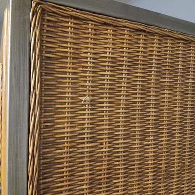 PIER 1 IMPORTS 3 DRAWER STEEL FRAMED WICKER BEDROOM ARMOIRE