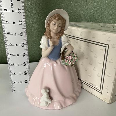 Nadal Lladro made in Spain, girl with basket of flowers