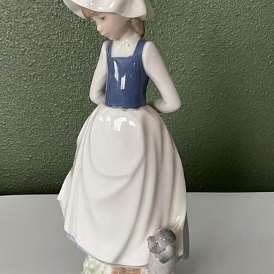 NAO Lladro 9” Girl w/Poodle