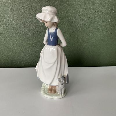 NAO Lladro 9” Girl w/Poodle