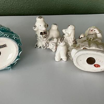 Vintage Japan Porcelain Lady w/lace dress x 2
