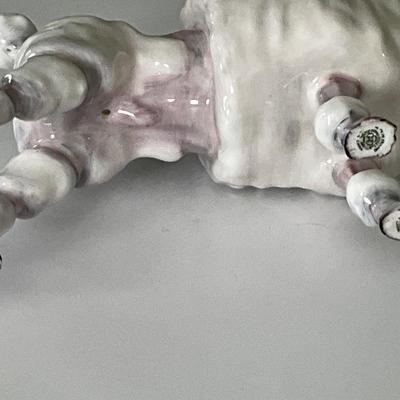 Vintage Royal Doulton England White French Poodle