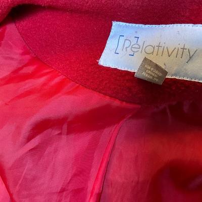 Relativity Red Coat, sold without Scarf, Medium